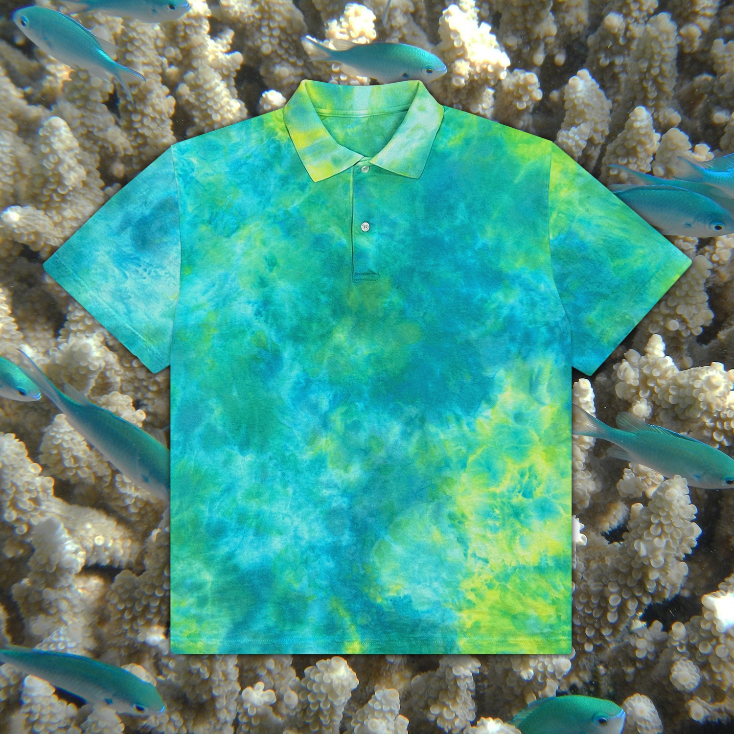 Mens Tie Dye Polo Shirt 