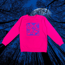 Load image into Gallery viewer, Lucky Duck Crewneck (blue on pink)